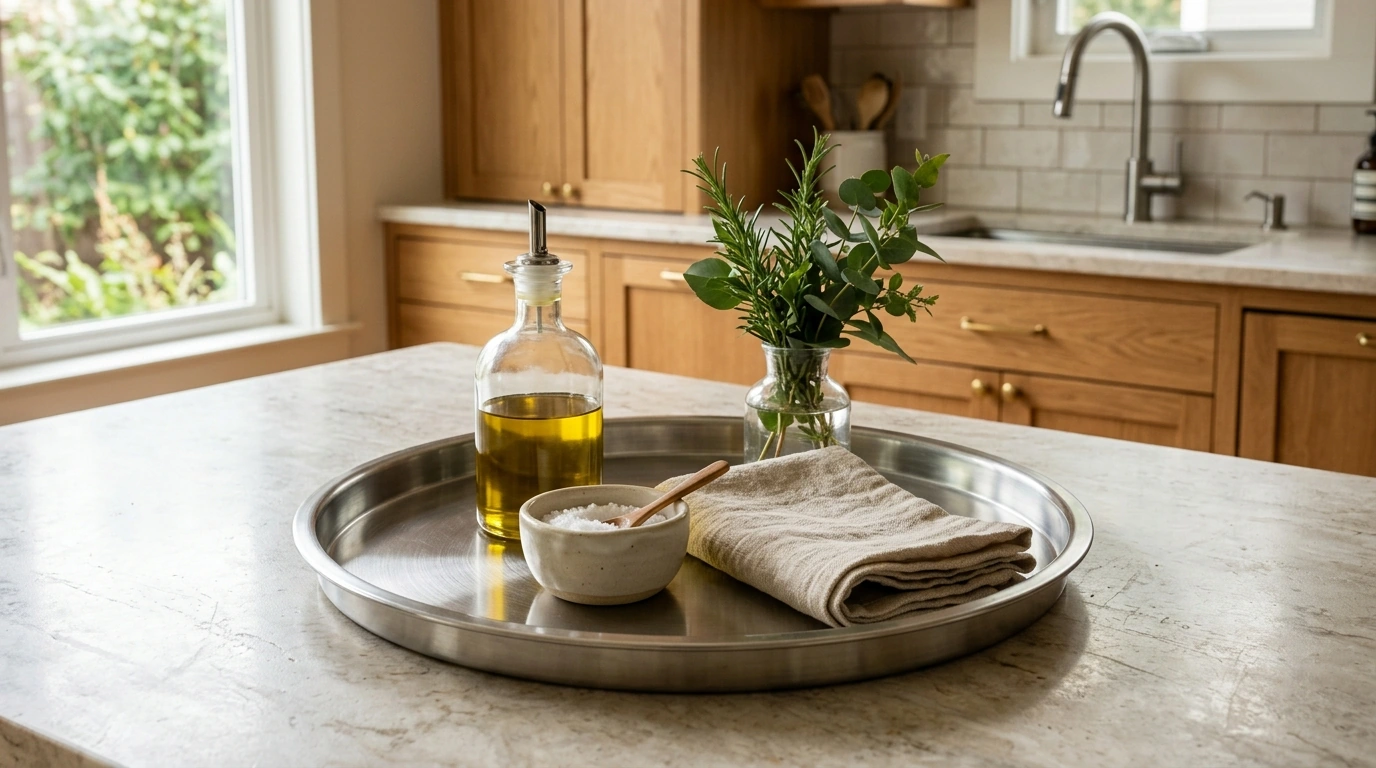 12-Inch Stainless Steel Tray: Luxury Countertop Organizer