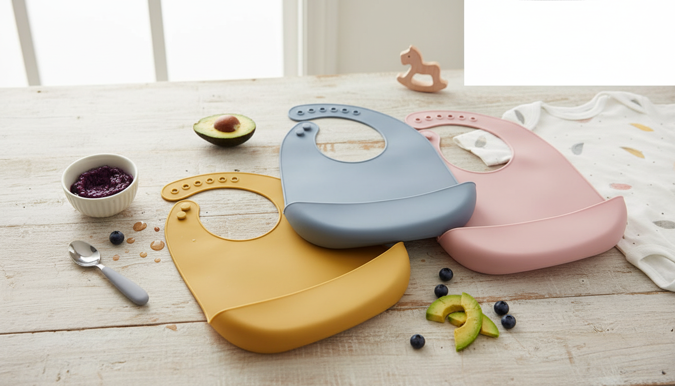Adjustable Silicone Baby Bib: Waterproof, BPA-Free