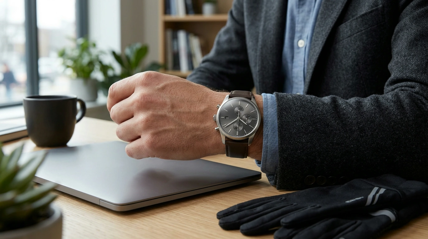 Quartz Chronograph Men’s Watch: Auto Date + Sapphire