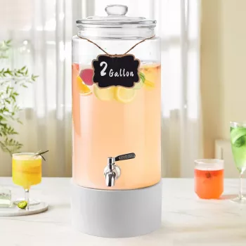 2-Gallon Beverage Dispenser: Stainless Spigot, Party-Ready